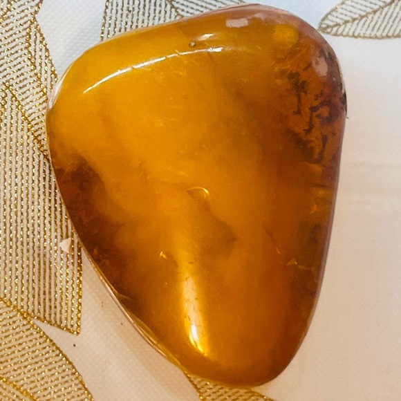 Old AMBER Raw Stone Vintage Baltic Amber Egg Yolk Yellow Honey